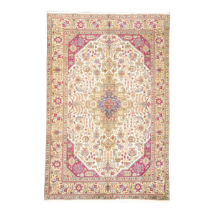 Vintage Hand-Knotted Persian Tabriz Rug 6'8" X 10'