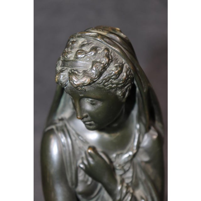 19th-C Neoclassical Bronze Figural Sculpture of a Draped Woman by Maclean For Sale - Image 12 of 12