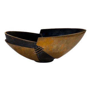 Esa Fedrigolli Sculptural Bowl in Cast Bronze Italy 1970s For Sale