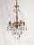 1960s Antique 4 Arm 4 Light Glowing Graceful Brass Cut Lead Glass Crystal Chandelier ~ 4 Available For Sale - Image 5 of 11