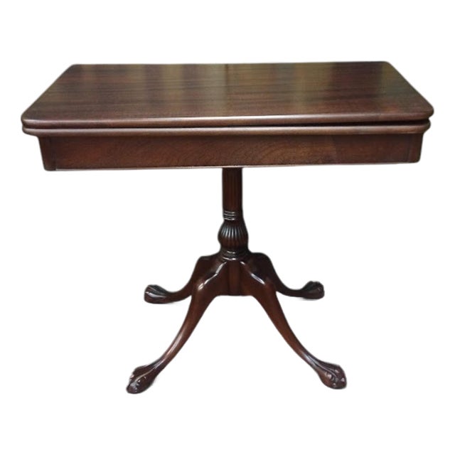 Vintage Games Table, Ball and Claw Foot Game Table For Sale