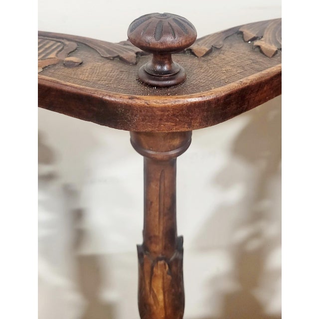 Antique Italian Renaissance Settee Hand Carved Walnut "Cherub" Loveseat Sofa For Sale - Image 10 of 16