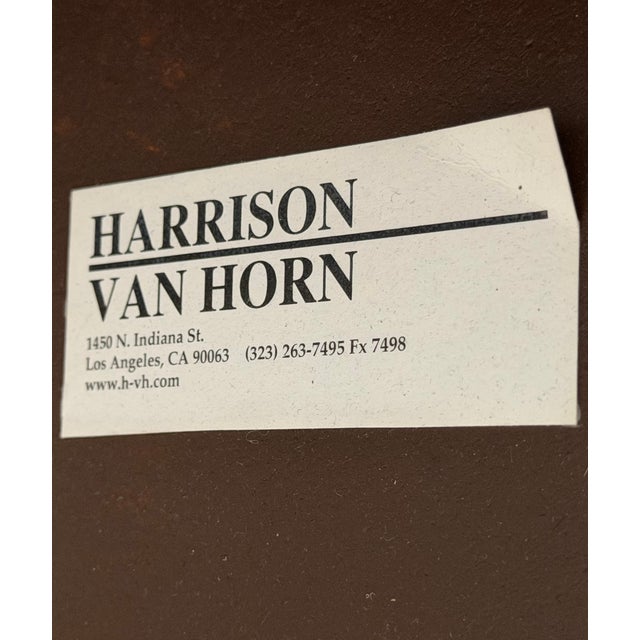 Harrison Van Horn Round Game Table Lacquered Raffia Sliding Shelf 1980s Glamour For Sale - Image 13 of 13