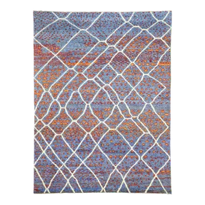 Blue Moroccan Style Rug - 10'06 X 13'09