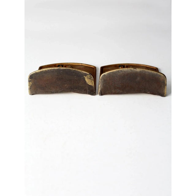 Brass Vintage End of Trail Bookends For Sale - Image 8 of 11