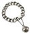 Antique Swedish 1900's Silver Curb Chain Bracelet With Troll Ball Charm - Memory Bracelet For Sale