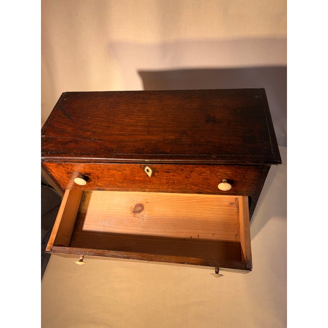 Antique English Oak Salesman's Oak Small Chest For Sale - Image 4 of 7