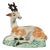 English Staffordshire Prattware Pottery Figure of a Stag For Sale