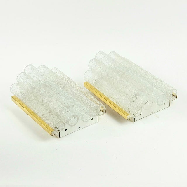 Transparent 1960s Mid-Century Modern Ice Glass Wall Lights/Sconces From Doria Leuchten For Sale - Image 8 of 11