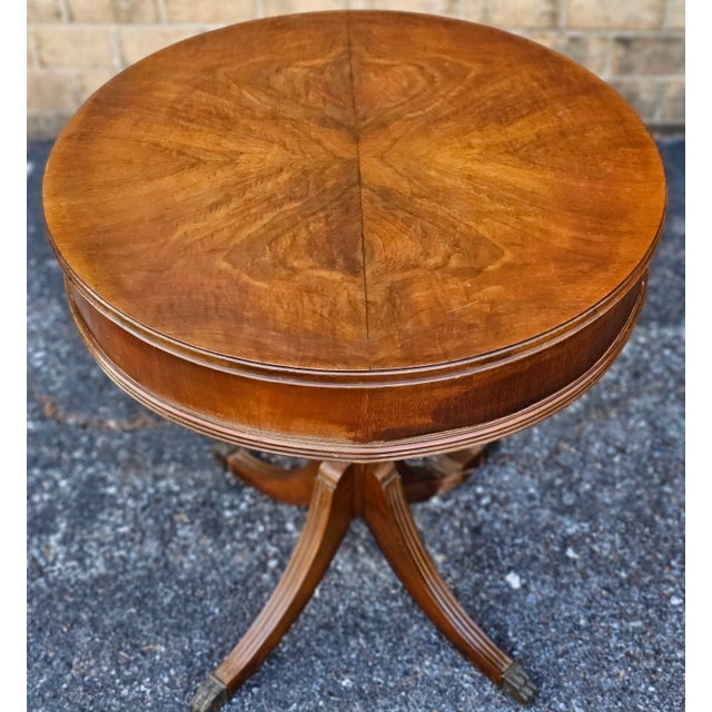 Early 19th Century Early 20th Century George III Style Mahogany Two-Drawer Drum Table For Sale - Image 5 of 6