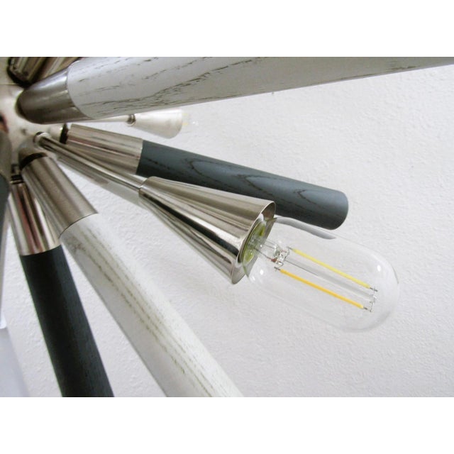 Gray Elk Home Solara Polished Nickel Metal 6 Light Chandelier Sputnik Design For Sale - Image 8 of 15