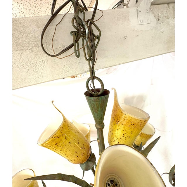 Vintage Eurofase 'Cala Lily' Art Glass 9-Light Chandelier For Sale - Image 16 of 16
