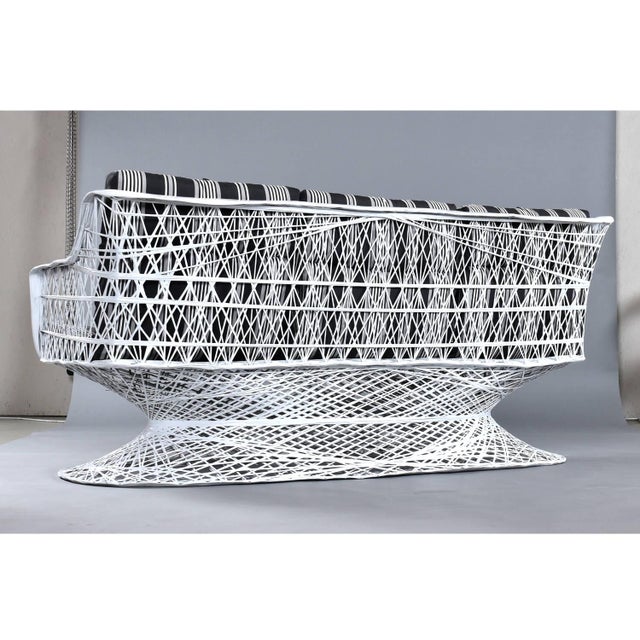 Russell Woodard Restored Russell Woodard Spun Fiberglass Vintage Outdoor Sofa For Sale - Image 4 of 14