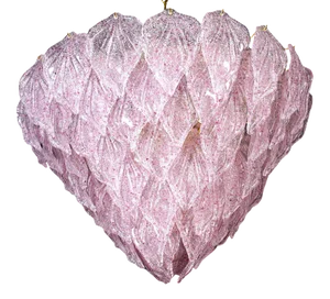 Pink Murano Glass Polar Chandelier, Italy, 1970s