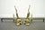Gold Antique French Louis XV Rococo Style Bronze Brass Acanthus Andirons - A Pair For Sale - Image 8 of 11