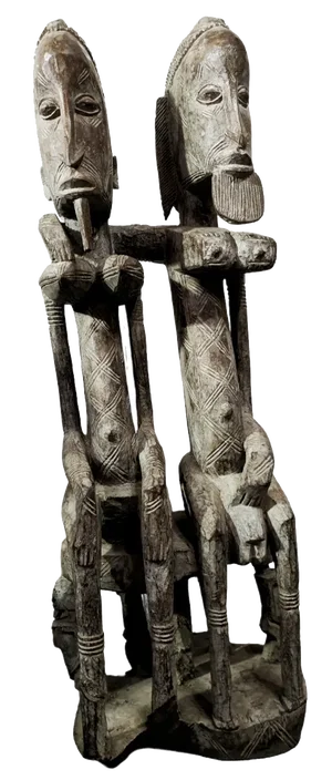 Malian Artist, Dogon Couple Statue, Pre-1800s, Wood