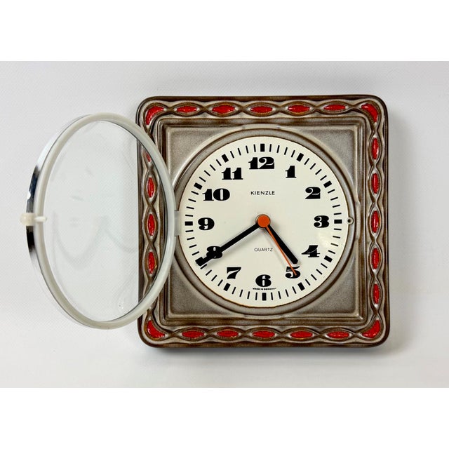 Vintage Ceramic Kitchen Wall Clock from Kienzle, 1960s, in Flawless conditions. Designed 1960 to 1969 This piece has an...