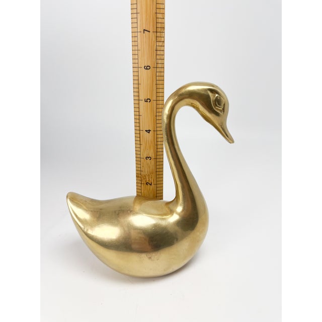 Vintage 5" Solid Brass Swan For Sale - Image 9 of 10
