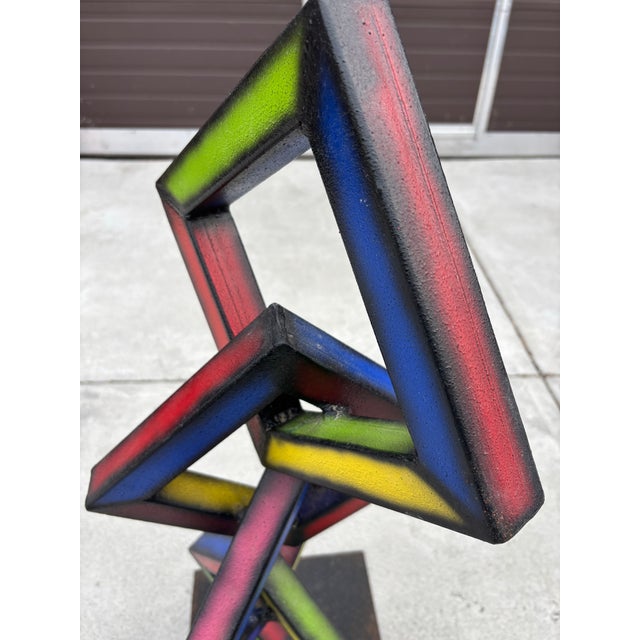 Metal 1970s Painted and Welded Sculpture For Sale - Image 7 of 8