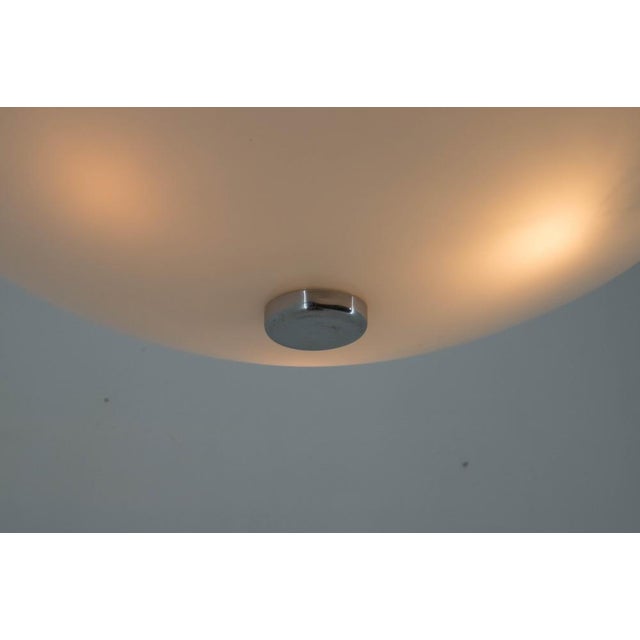 Bauhaus UFO Chandelier in Chrome & Glass, Czech Republic, 1930s For Sale - Image 8 of 15