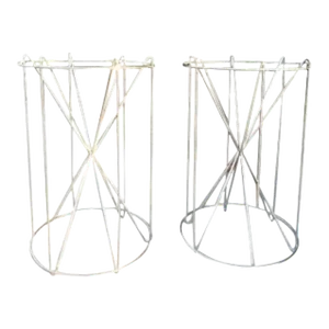 Attributed to Verner Panton Mid Century Modern Hollywood Regency Chrome Wire Side Table Base, 1960s, a Pair
