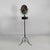 Italian black metal console with mirror and drawer, late 1800s Console table with tilting oval mirror and a black metal...