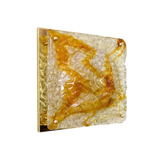 Mid-Century Modern Italian Sconce in Murano Glass and Brass from Mazzega, 1960s For Sale