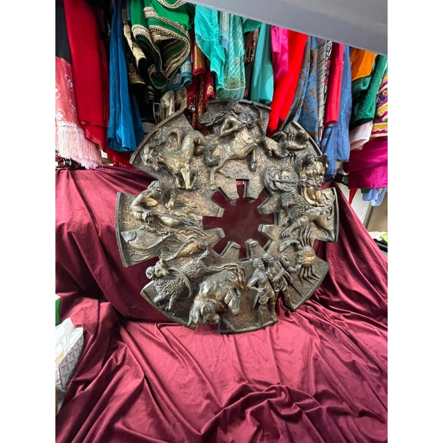 Vintage 1960s wall mirror in perfect shape please see photos for specifics 40” diameter . Zodiac themed cast resin mid...