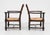 Postmodern French Oak and Rush Armchairs by Charles Dudouyt, 1940s, Set of 2 For Sale - Image 3 of 9