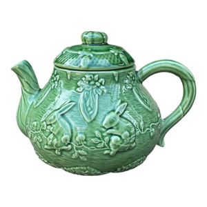 Bordallo Pinheiro Majolica Bunny Rabbit Teapot Portugal Late 20th Century