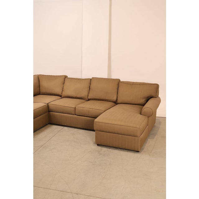 2010s Ethan Allen Upholstered Custom Sectional Sofa With Chaise For Sale - Image 5 of 18