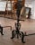Pair of Early 19th Century French Wrought Iron Andirons With Matching Cross Bar - 3 Piece Set For Sale - Image 9 of 10