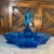 Mid 20th Century Art Deco Blue Indiana Tiara Glass Divided Dish Pyramid Handle For Sale In Orlando - Image 6 of 10