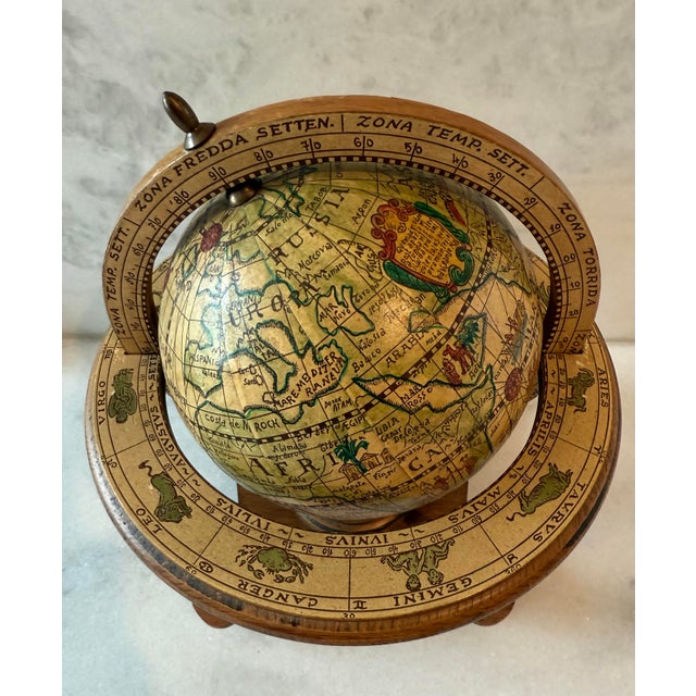 Vintage Italian Wood Zodiac Globe For Sale In Austin - Image 6 of 11