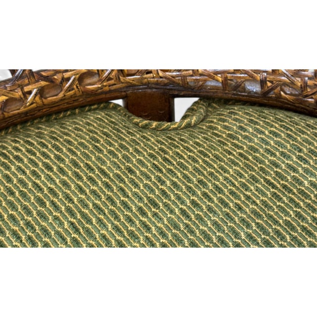 Hollywood Regency Faux Bamboo Cane Settee For Sale - Image 17 of 18