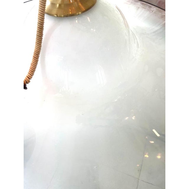 White Murano Glass Suspension attributed to Vistosi, Italy, 1980 For Sale - Image 6 of 11