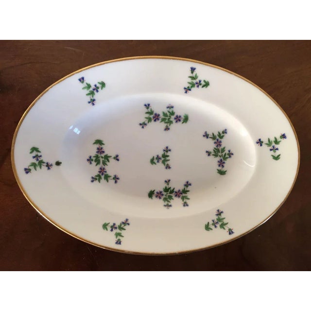 White 1805 - 1810 French Empire Nast Porcelain Oval Platter, Cornflower or Sprig Pattern For Sale - Image 8 of 11