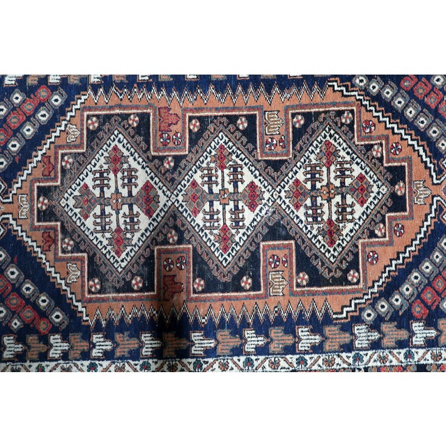 Red 1920s, Antique Persian Afshar Rug 3.8' X 4.6' (115cm X 142cm) For Sale - Image 8 of 12