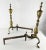 Brass Vintage Hollywood Regency Heavy Brass Andirons- a Pair For Sale - Image 8 of 11