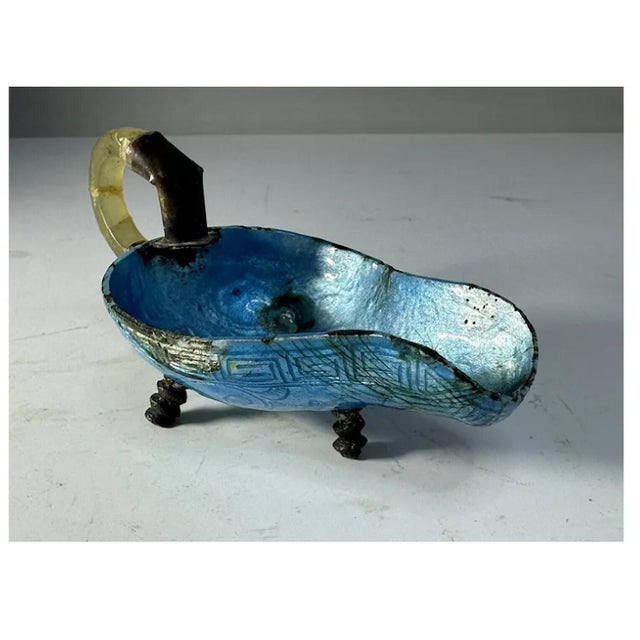 Chinese Antique Chinese Cloisonne Scoop: Jade Handle, Qing Dynasty For Sale - Image 3 of 10