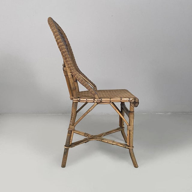 Art Nouveau Italian Chairs in Rattan and Light Blue Rattan, 1900s, Set of 2 For Sale - Image 3 of 18