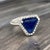 Metal Natural Sapphire Diamond Ring 6.5 14k W Gold 5.84 TCW Certified For Sale - Image 7 of 12