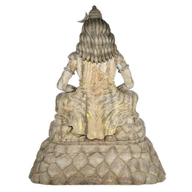 Large Shiva Sculpture in Wood For Sale - Image 10 of 15