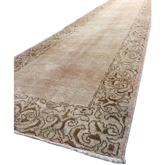 Traditional Antique Turkish Beige Runner 2'9 X 21'9 For Sale - Image 3 of 9