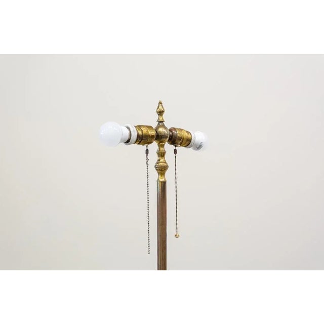 Metal Floor Lamp in Bronze and Wood For Sale - Image 7 of 8