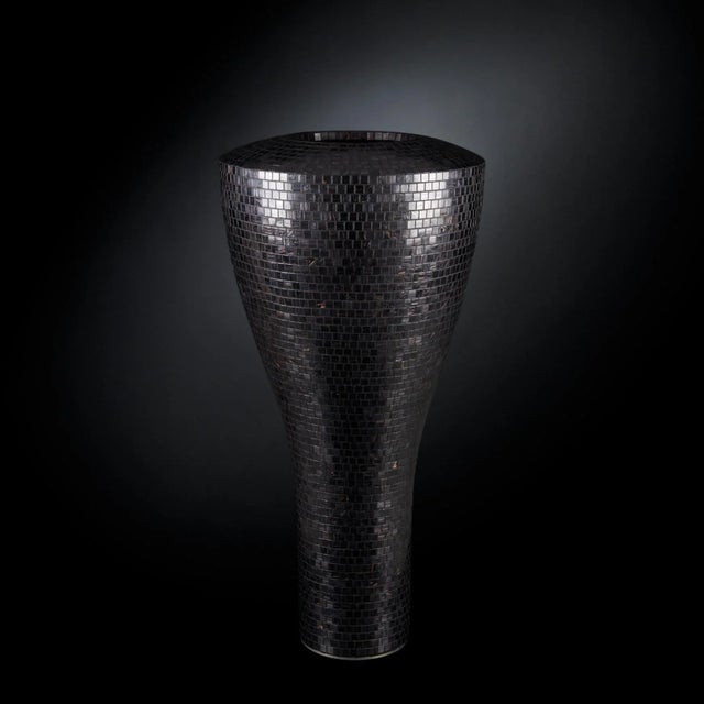 Black Low-Density Polyethylene Tippy Vase with Bisazza Mosaic from VGnewtrend, in New conditions. Designed from 2000