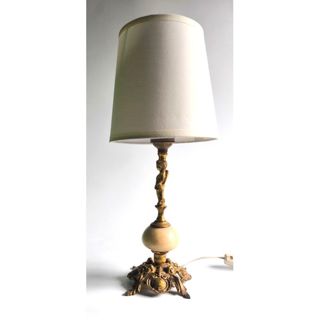 1940s Italian Neoclassical-Style Bronze Lamp (Circa 1920–1950) For Sale - Image 10 of 15