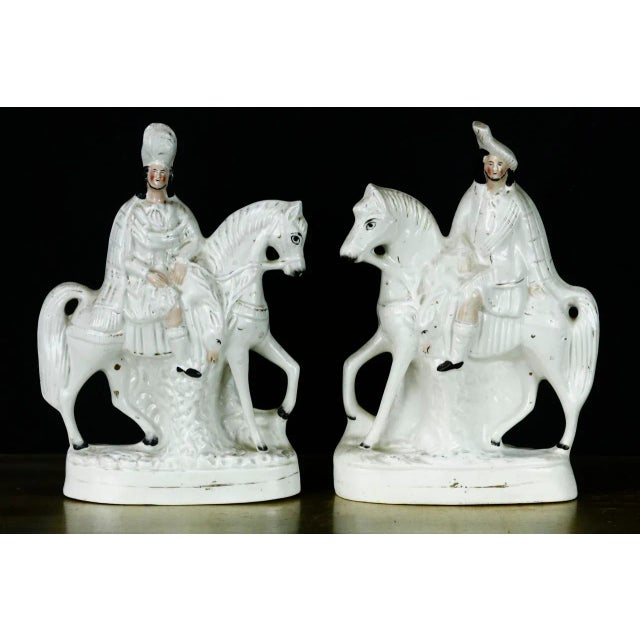 Traditional 19th Century Staffordshire Scottish Highlander Hunters - A Pair For Sale - Image 3 of 12