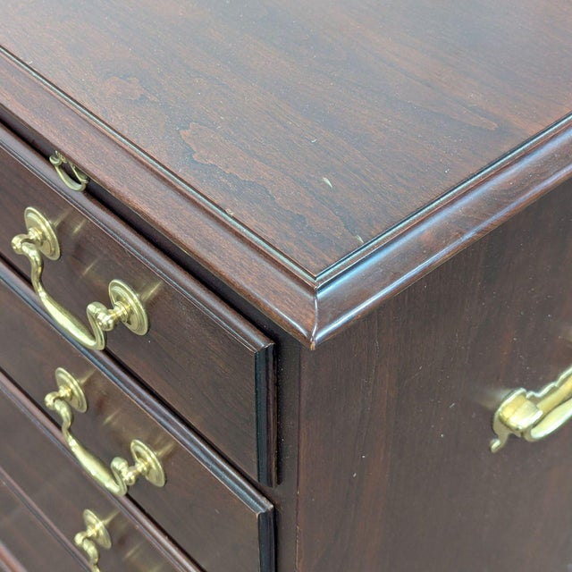 Stickley Chippendale Style Four Drawer Nightstand With Pull-Out Tray For Sale - Image 9 of 9