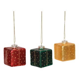 Gift Box Holiday Ornaments, Assorted Set of 12 For Sale